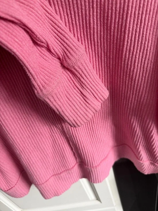 Abercrombie & Fitch Pink Ribbed Button-Front Cardigan - Picture 6 of 7